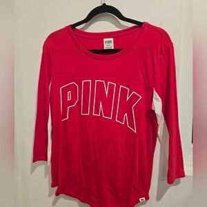 PINK Victoria's Secret Red Long Sleeve Tee